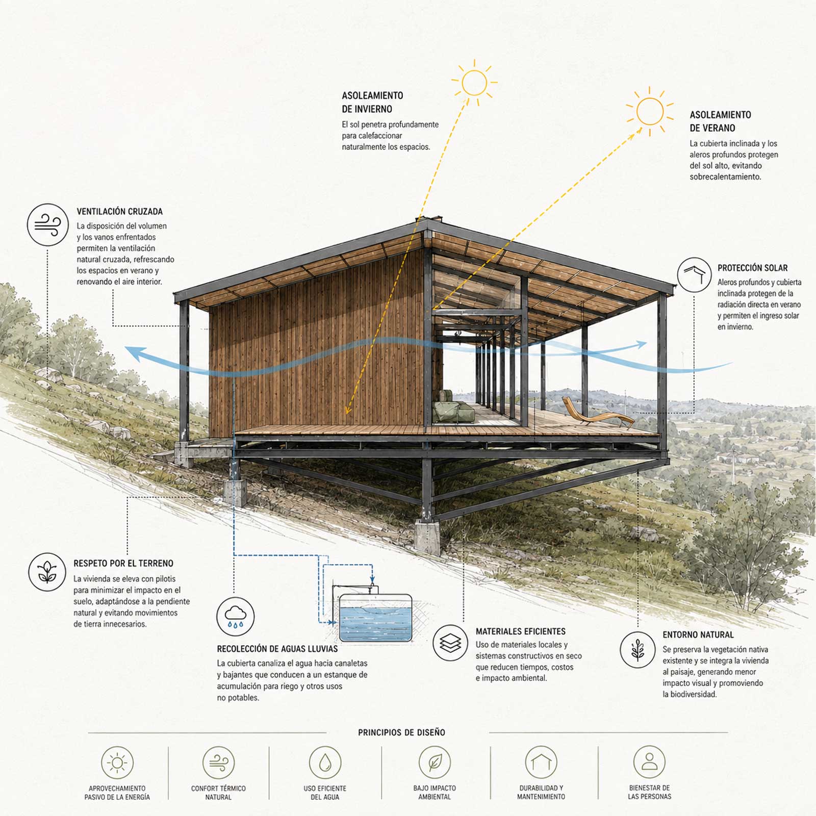 Vivienda ecoeficiente y sustentable, diseño pasivo y constructividad