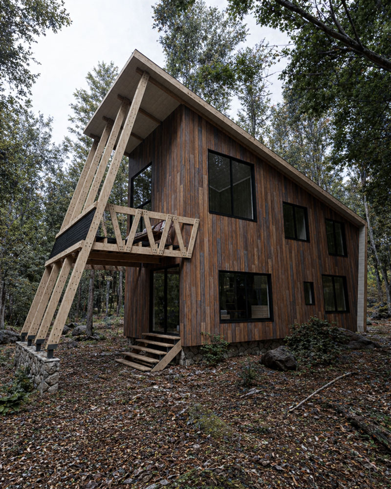 El Refugio de Fernando y Vale — refugio integrado al paisaje por Tres9